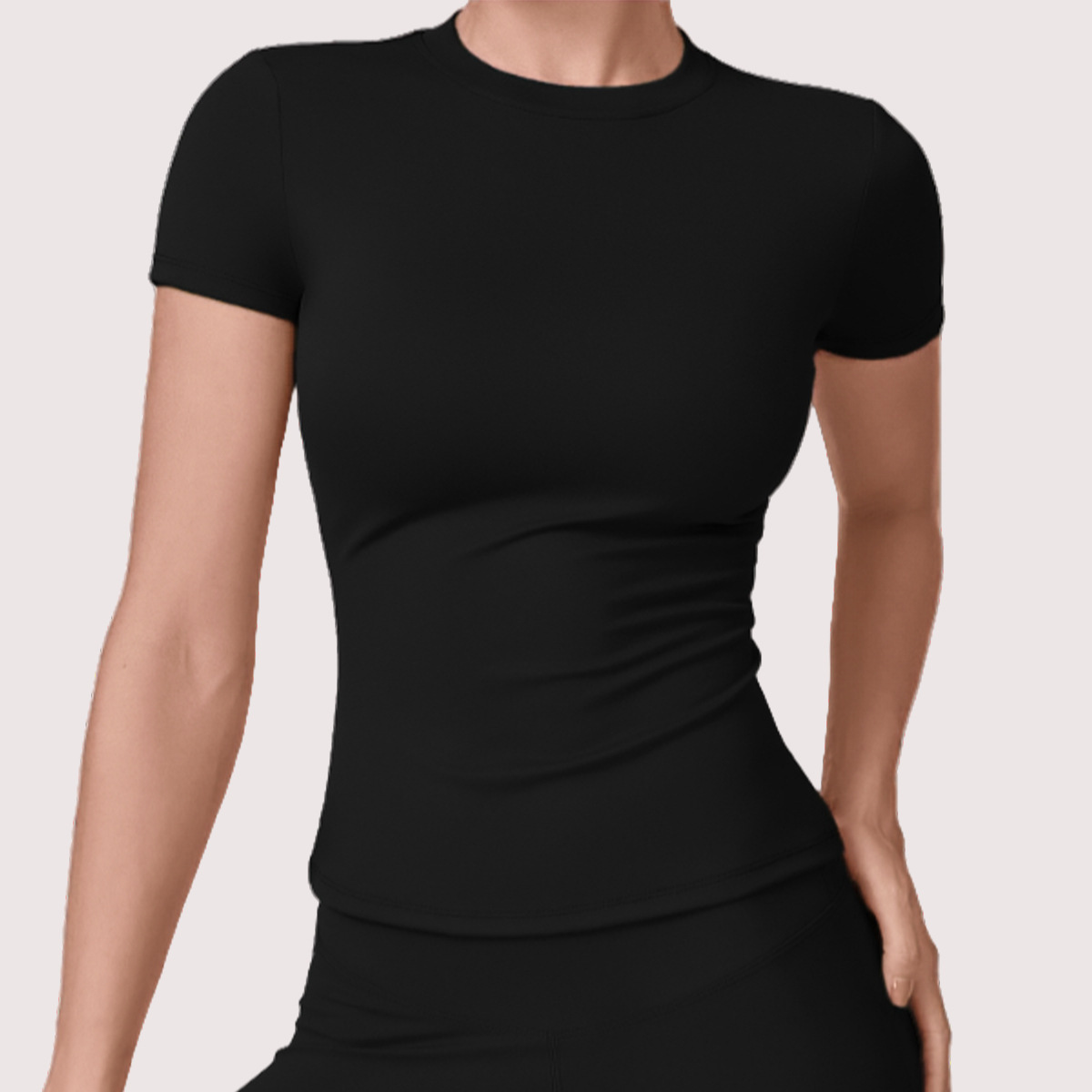 Yoga Outfit Women's Summer Bare-Feel Gym Short Sleeve T-Shirt Tight Slimming Quick-Dry Yoga Outfit Outdoor Running Sports Lightweight Top