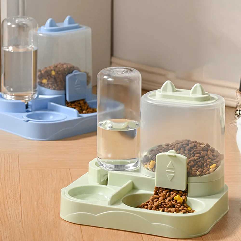 Automatic Pet Bowl for Cats 2in1 Feeder Water Dispenser NonSlip Cat Bowl Suitable for Cats Small Dogs C251009