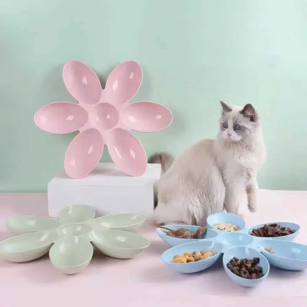 6Grid Petal Cat Bowl AntiSnatching for MultiCats Special for KittensNursing CatsStrays Durable Feline Feeding Supplies C251009