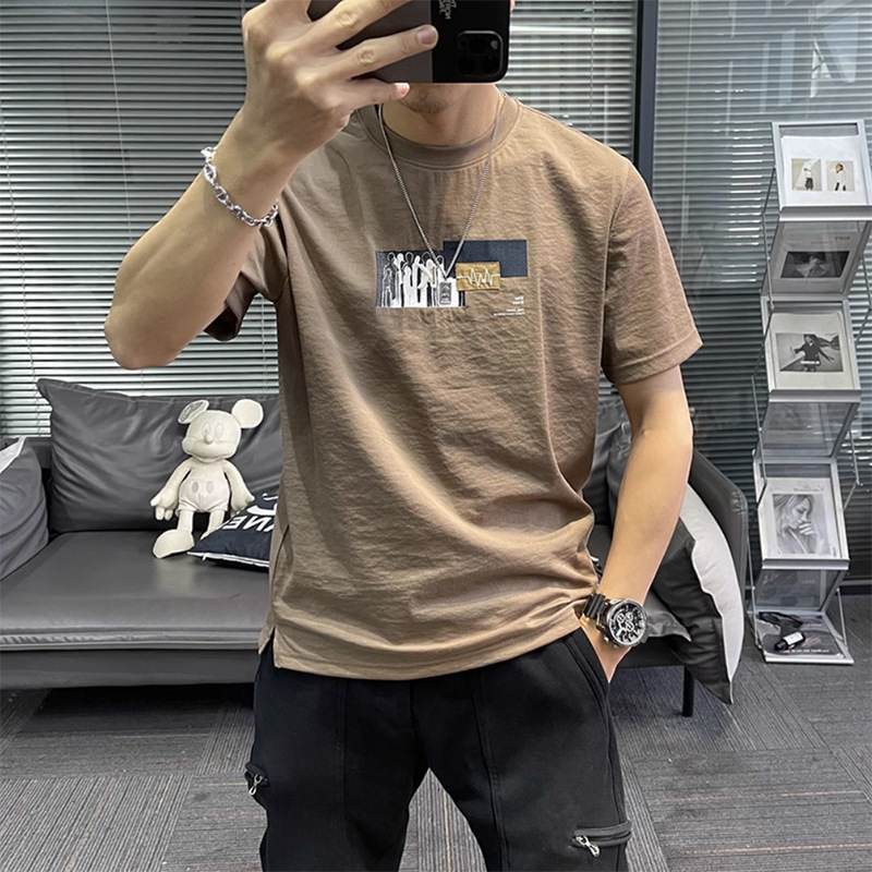 Tencel Cotton Linen Short Sleeve T-shirt Men 2025 Summer New Ice Designer Hoodie Silk Linen Cool Quick-dry Designer Shirt Breathable Half Sleeve