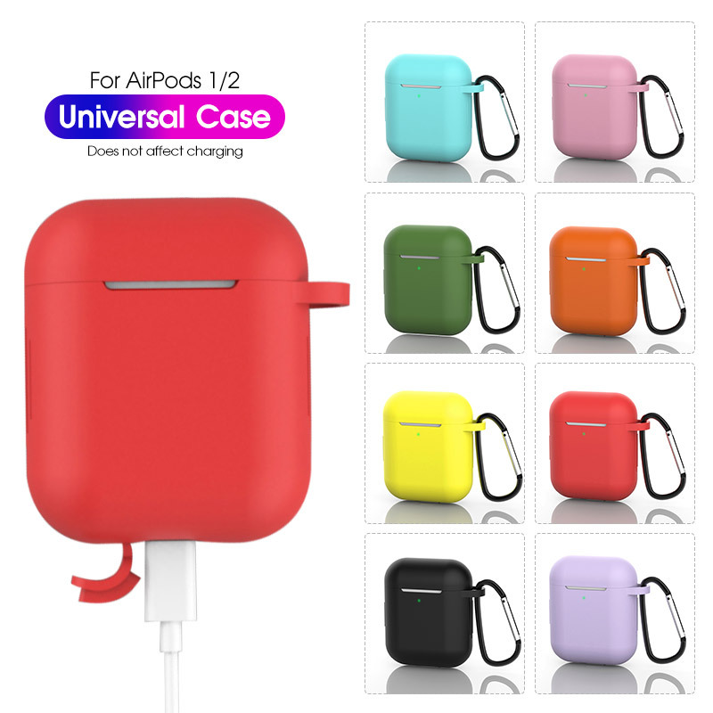 Soft Silicone Protective Cases Wireless Earphone Shockproof Protective Bag Anti-drop With Hook For Apple AirPods 1 2 3 4 Pro Pro2