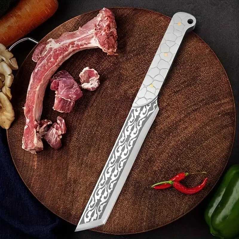 Kitchen knives korknife Stainless Steel Meat Cleaver Knife Forged Chef Knives with Sheath Stainless Steel Handle Meat Vegetable Cutter Tools Y251010