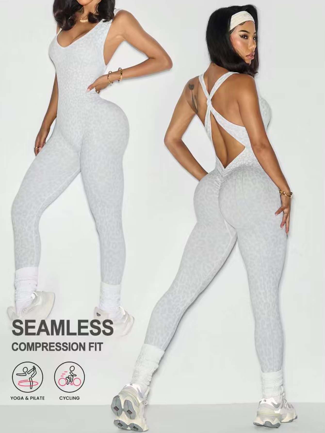 Quick Dry Seamless Peach Color Workout Onesie Ideal for High Impact Exercise Sessions