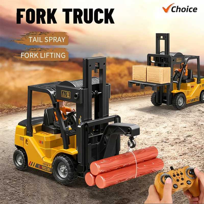 2025 New Remote Control Truck for Kids Electric Forklift Car 24G Liftable Crane Stunt Vehicles Toys Gifts for Boys GirlsT251010
