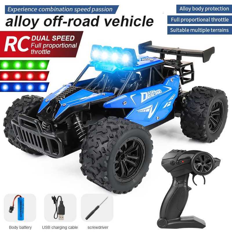 RC Car RC Drift Racing 116 Full Proportion Vehicle Off Road Alloy 24G Radio HighSpeed Trucks With LED Light Climbing Gift ToyT251010