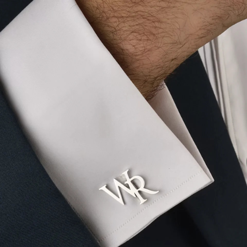 Custom Cufflinks for Mens Personalized Letter Stainless Steel Suit Shirt Button Wedding Groomsmen Fathers Day Gifts251008