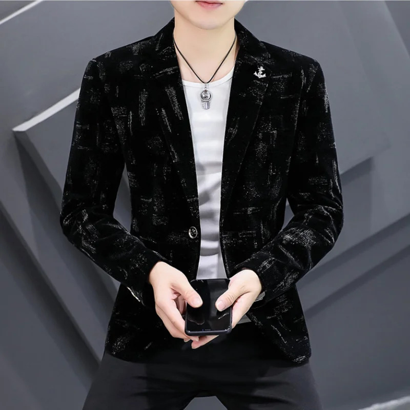 Mens HighQuality Corduroy Slim Fit Suit Handsome Youth Style with Single Breasted Blazer Jacket Veste Costume Homme Luxe 251009