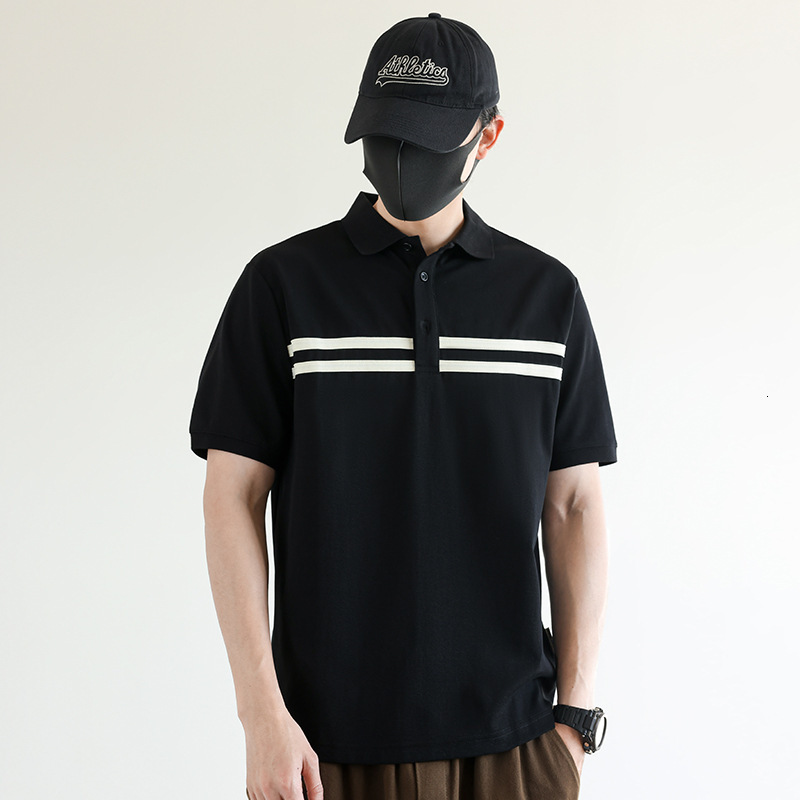 2025 New Designer Hoodie High-end Patchwork Polo Shirt Men's Short Sleeve T-shirt Trendy Slightly Loose Turn-down Collar Designer Shirt Summer Top