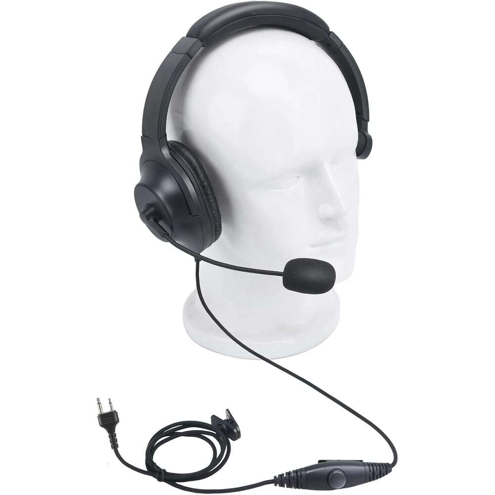 Ptt Two-way Radio Single-sided Earcup Boom Microphone Headset for Midland Walkie Talkie