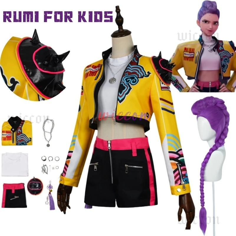 2025Demon Hunters Huntrix Rumi Cosplay KPOP Group Stage Cosplay Print Pattern Uniform Halloween Party Sexy Outfit For Woman251010