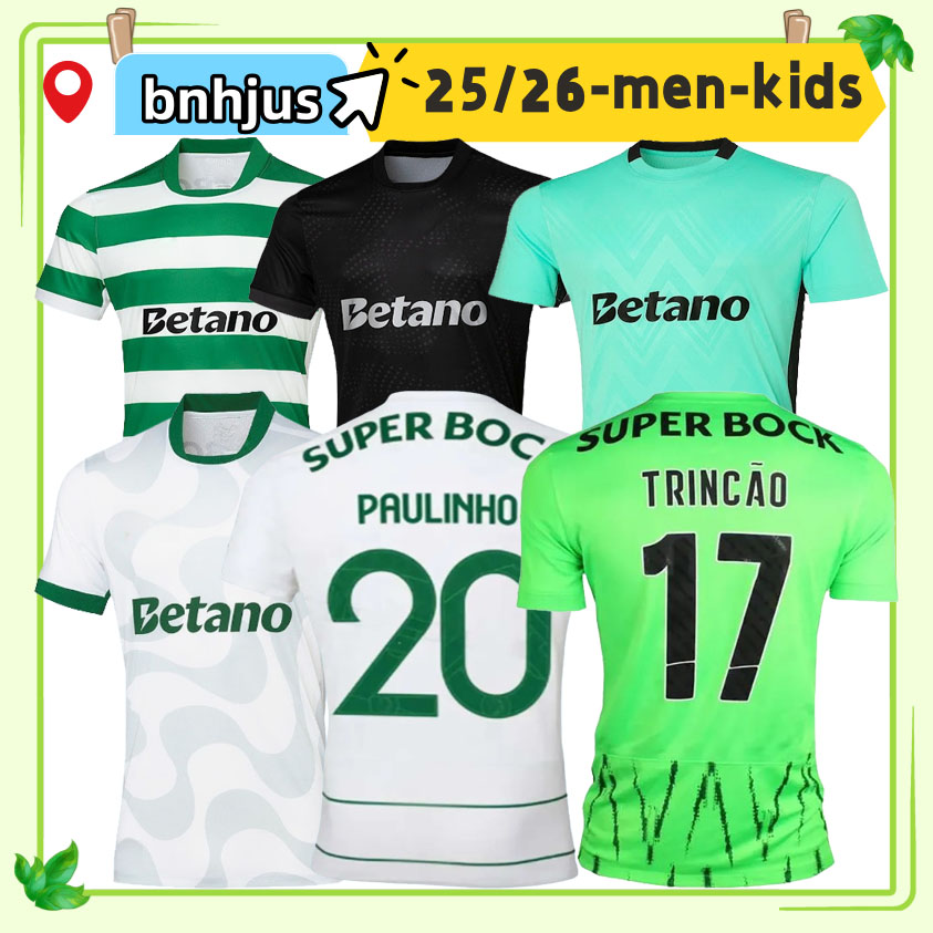 25 26 Lisbons Sporting CP soccer jerseys Pink October Lisboa CR7 HJULMAND GYOKERES COATES J.Palhinha PEDRO G. MORITA SARABIA football shirts Men Kids Kit sets 4XL