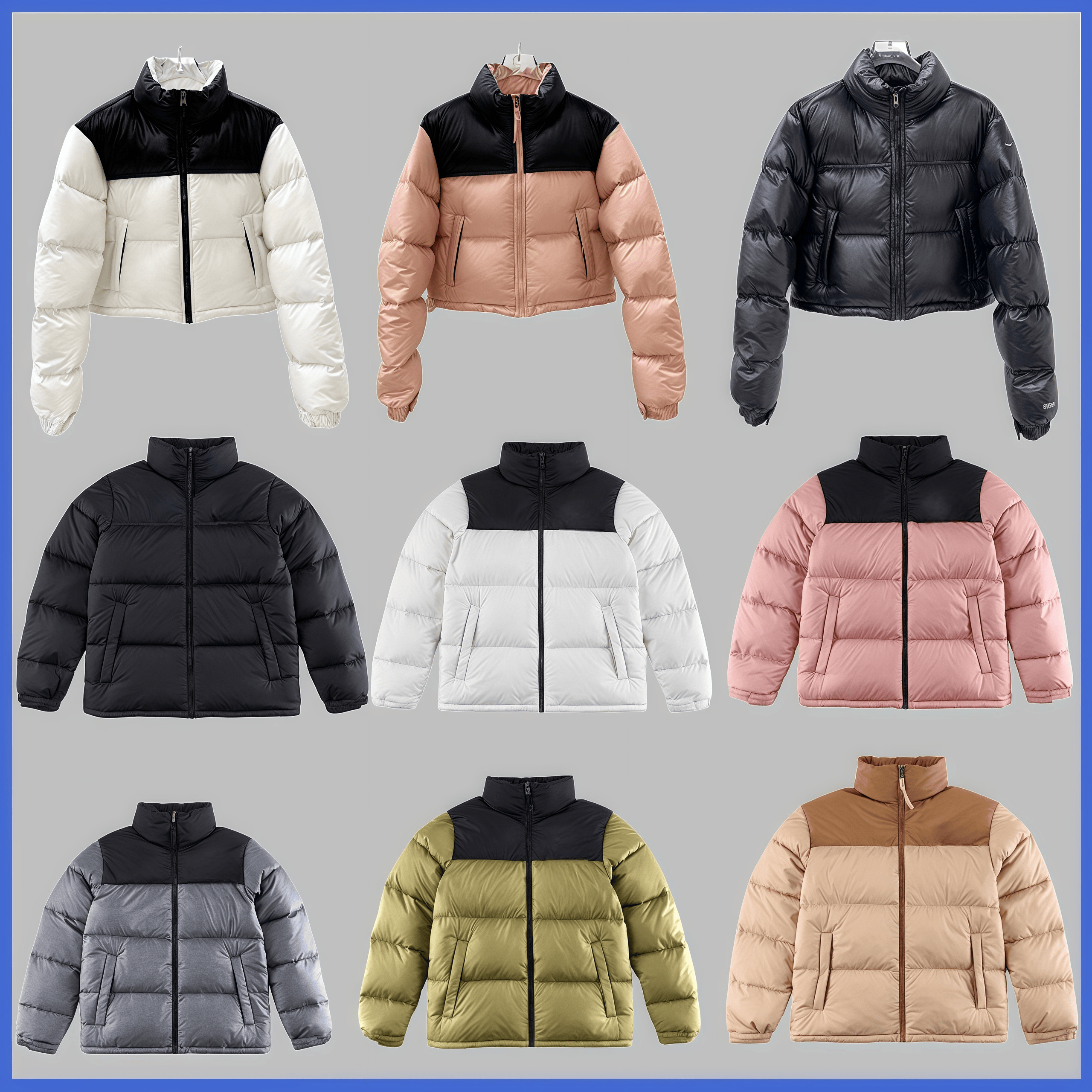 winter puffer jacket 1996 women designer crop short coat white black female clothes high waist quilted down jackets female thick Various colors