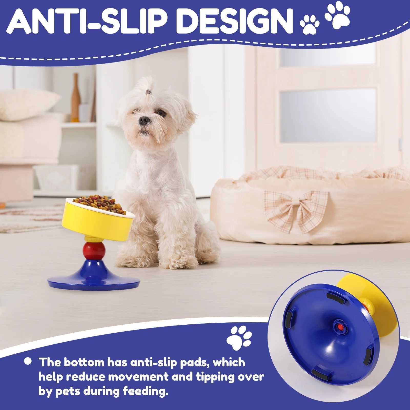 Elevated Cat Dog Bowl Adjustable Height Ceramic Pet Bowl Detachable Easy Cleaning Raised Feeding Bowl With Anti Slip Pad C251009