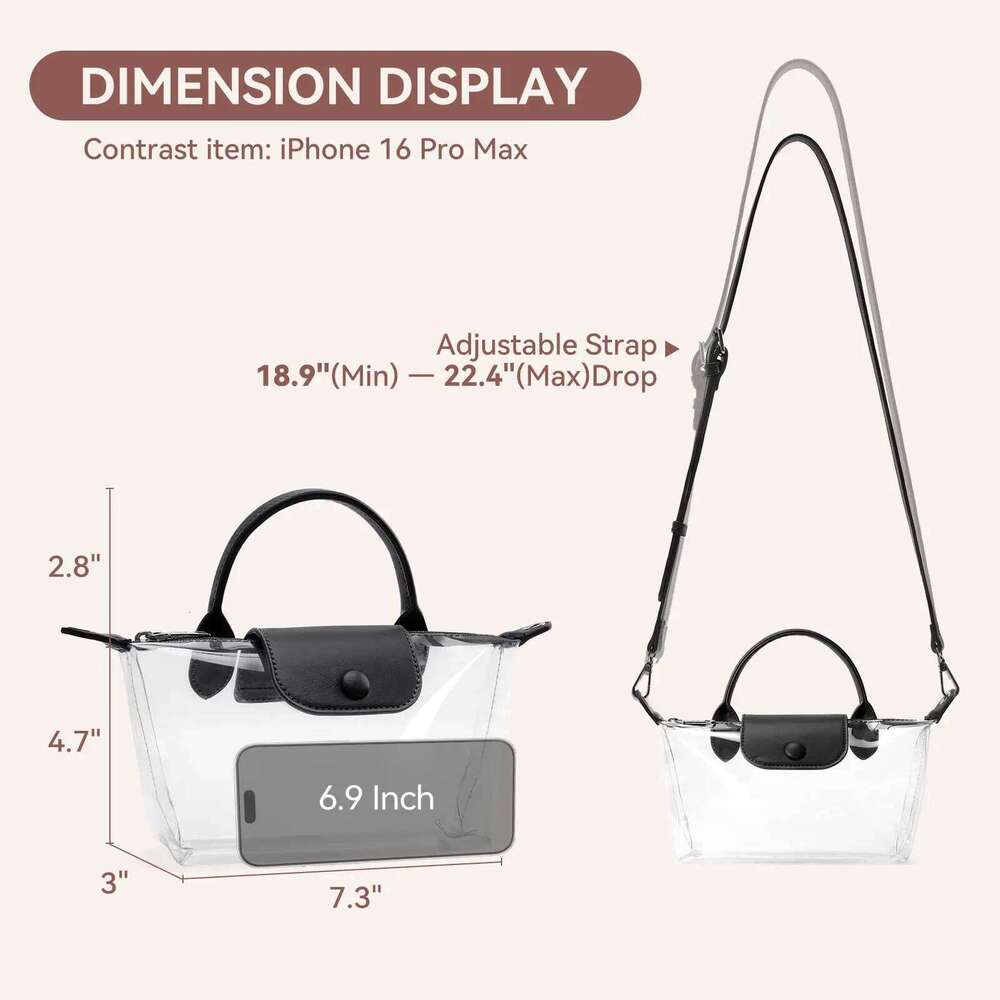 Designer Bag Luxury Bag Trendy Clear Bag Stadium Approved Small Crossbody Purse Hobo Handbags For Concerts Sports Events