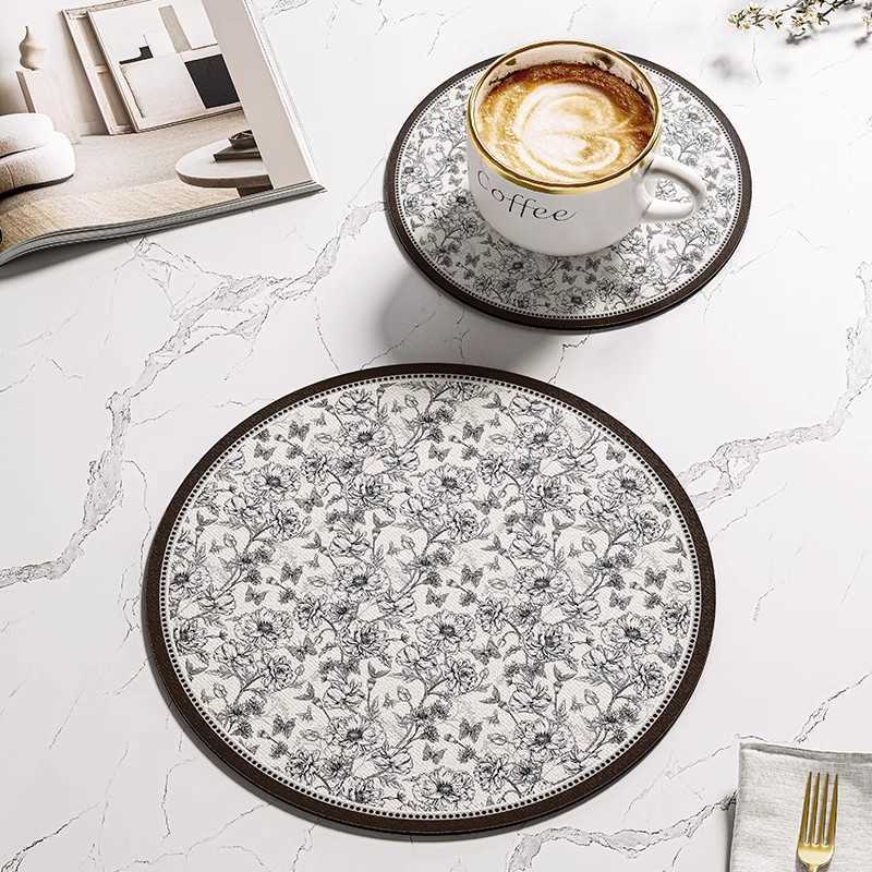 American Style Light Luxury Round Coaster Heat Insulation Pad Pot Mat Bowl Plate Dining Mat Absorbent QuickDry Draining Mat Tea Cup C251010