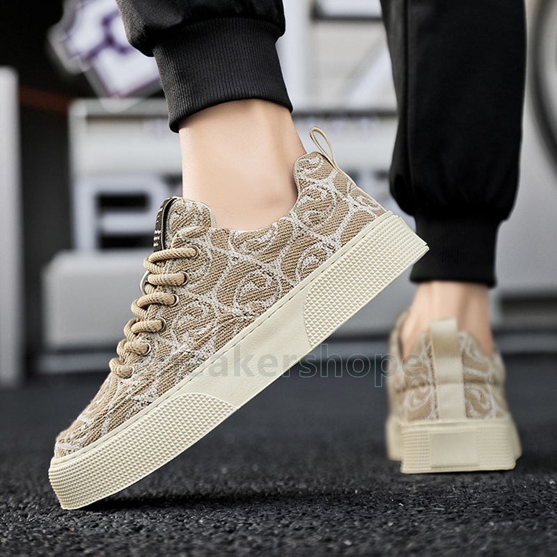 New Breathable designer shoes Print Canvas sneakers fashion Trend Red beige black green Casual Versatile Low-top mens trainers size 39-44