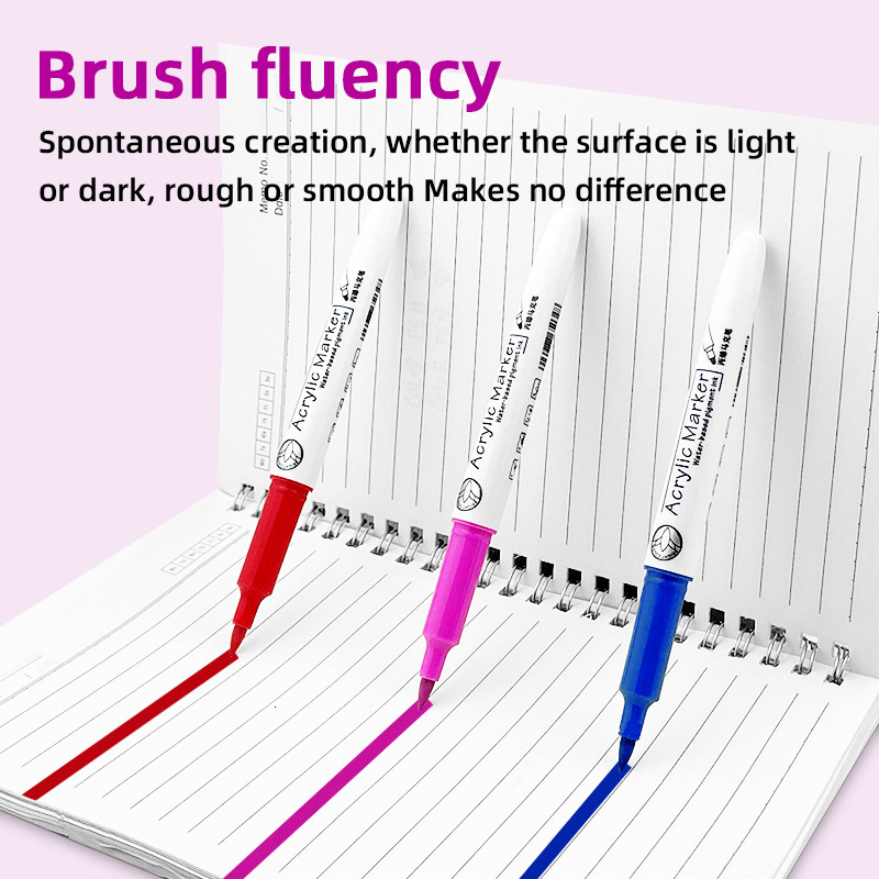 Refillable Soft Tip Acrylic 24 Colors Graffiti Non-Bleed Water-Based Pet Nail Art Marker Pen ddmysat