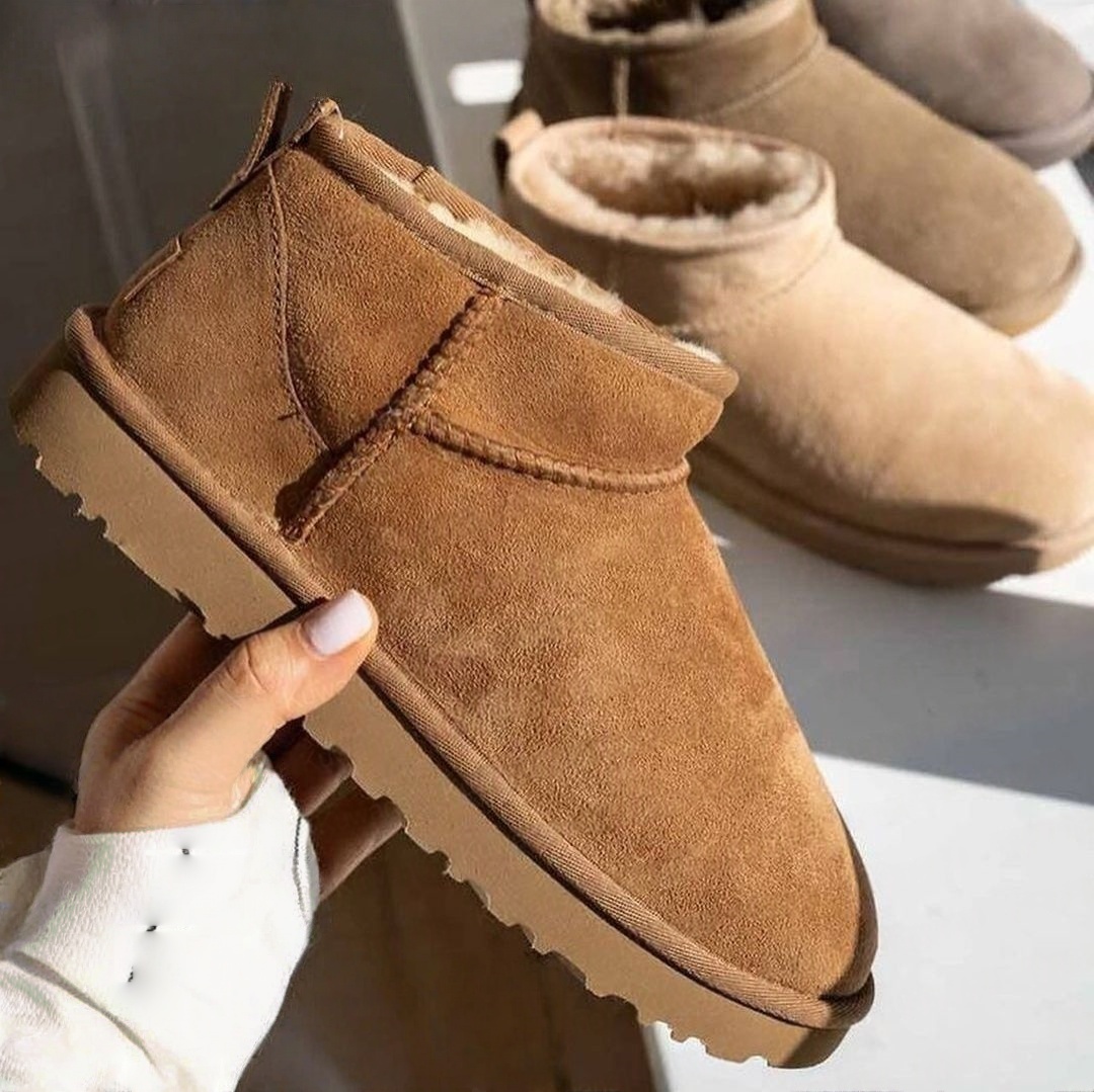 Designer Classic Ultra Mini Boots Snow Micro Boot Platform Short Women Men Fur Sheepskin Tasman Tazz Chestnut Sand Mustard Seed Boot