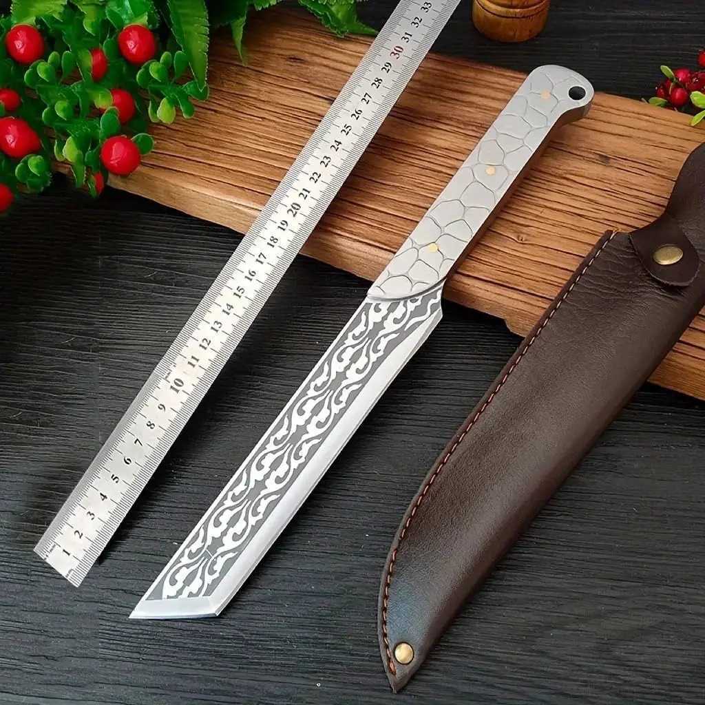 Kitchen knives korknife Stainless Steel Meat Cleaver Knife Forged Chef Knives with Sheath Stainless Steel Handle Meat Vegetable Cutter Tools Y251010
