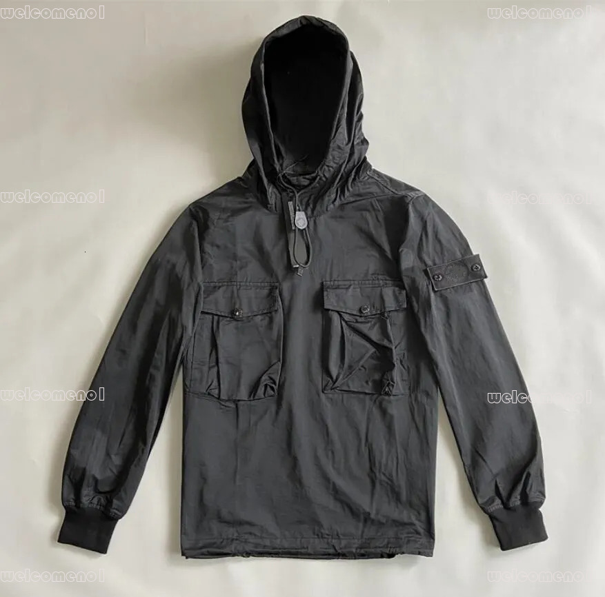 Stone Jacket Smock Anorak Nylon Hoodies Armband Logo Men Coat Casual Outdoor Jacket Black Khaki Quick Drying Hoodies Jacket Pull Stone Jacket Topstoney Hoodies 57e
