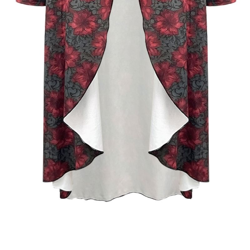 Women's Autumn New Fashion Bohemian Floral Print Open Front Coat - Casual Versatile Vacation Outerwear-CF55069