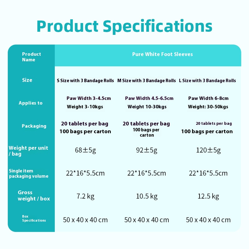 Dog Shoes Scratch-Proof Cat Boots for Outdoor Wear Dirt-Resistant & Scratch-Proof Pet Disposable Dog Shoe Covers in White