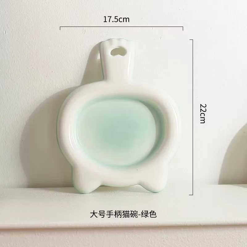 Ceramic Cat Bowl Cat Dog Water Bowl Antitip Neck Support with Handle Food Bowl Dog Food Bowl Pet Products Cat Supplies C251009