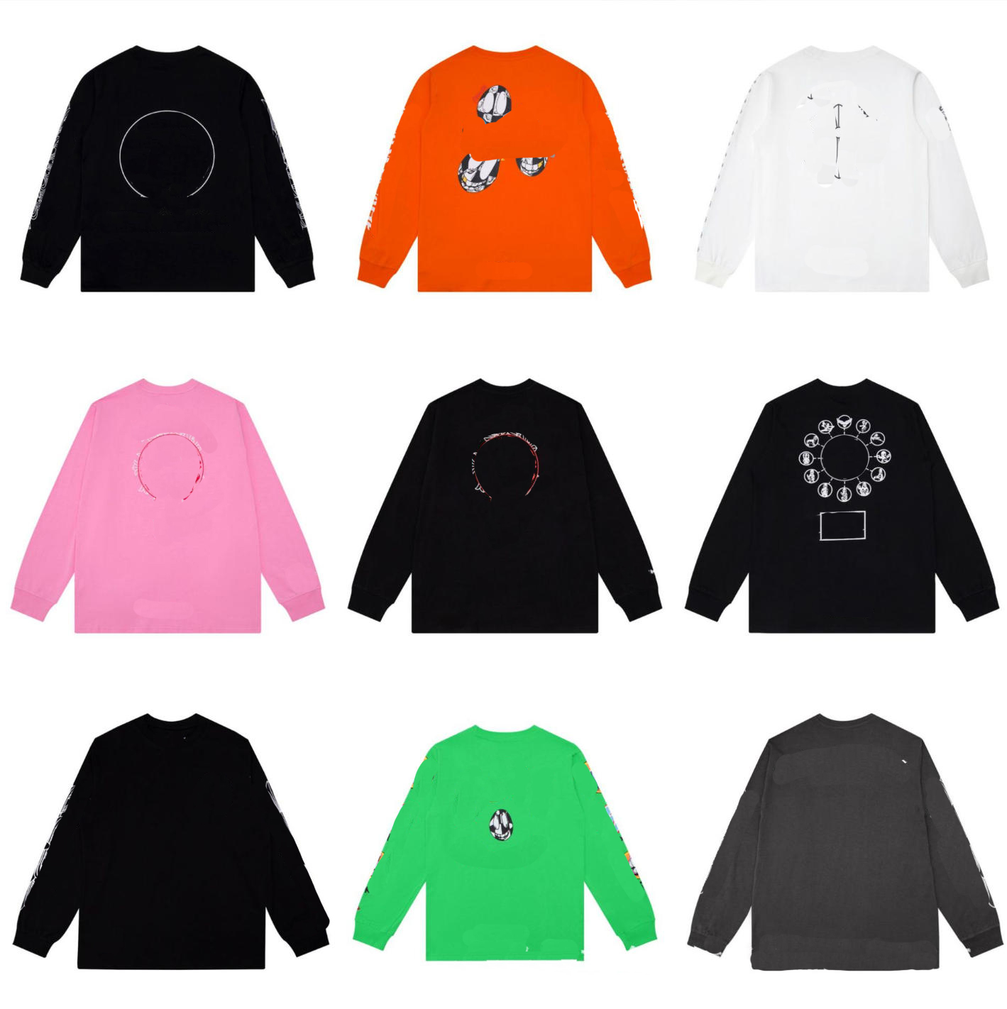 Men's T-Shirts Designer Long T-Shirts Top Quality 100%Cotton Printed Long Sleeved For Men and Women S-XL