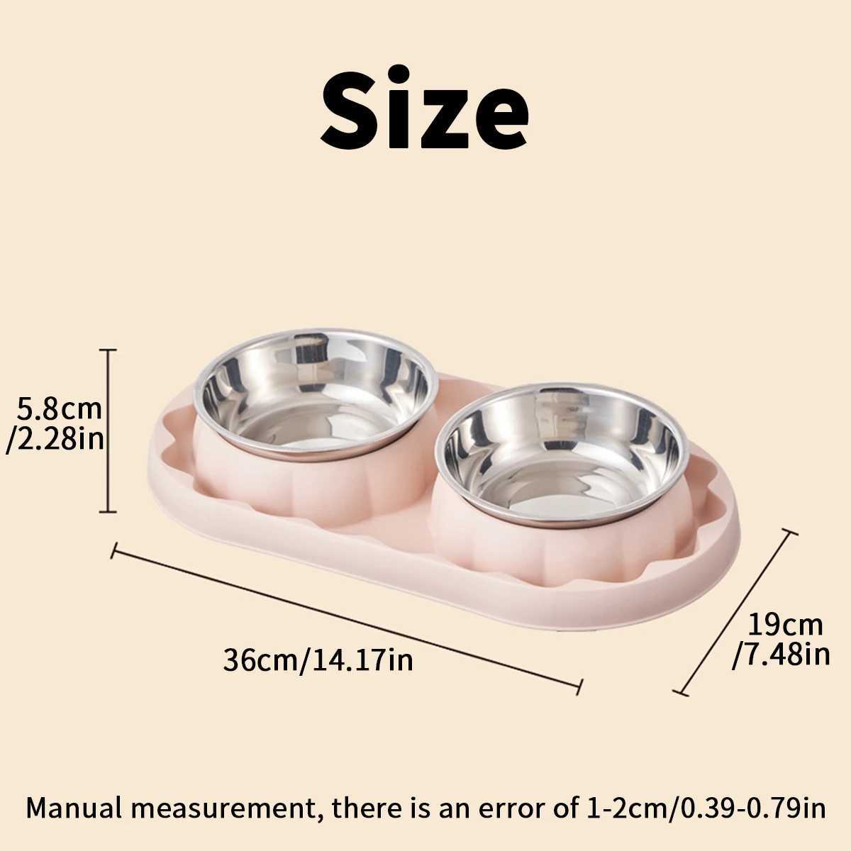 One Piece Strawberry Pet Stainless Steel Double Bowl Cat Bowl Simple and Stylish AntiLeakage Food Dog AntiChoking Slow Food Bo C251009