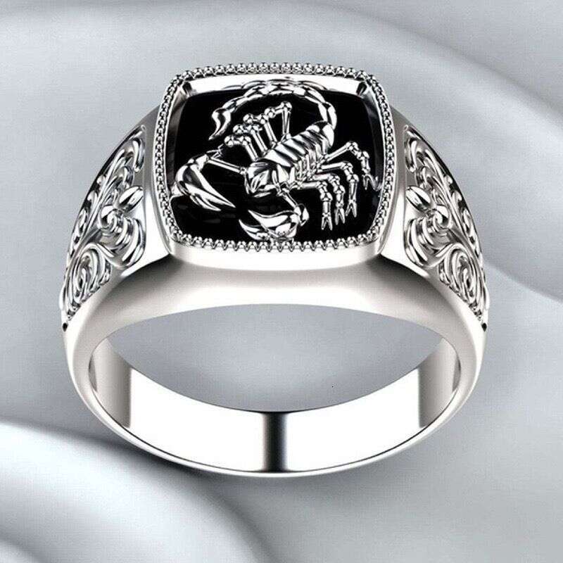 Designer Jewellery High Quality Epoxy Scorpion Ring with Zodiac Totem Relief Personalized Edgy Design Gift for All Occasions Textured Accessory