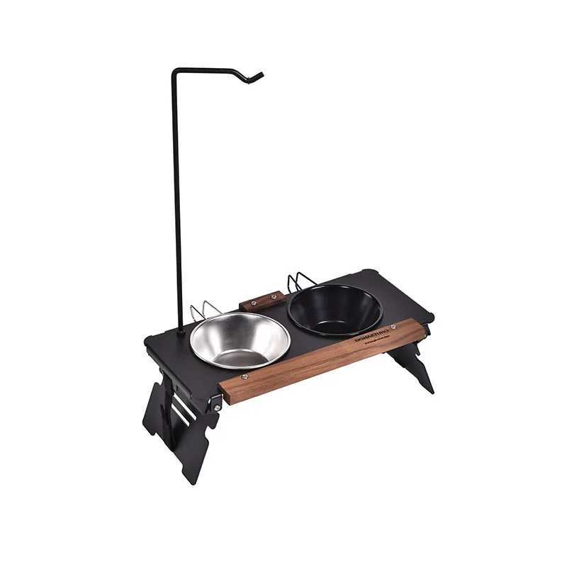 Cat Food Bowl Rack Outdoor Camping Dog Basin Double Bowl Shallow Mouth Special Water Bowl Rack Antioverturning Pet Drinking C251009