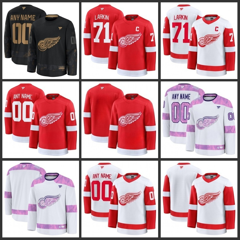 Detroit Hockey Jersey Moritz Seider Dylan Larkin Patrick Kane Lucas Raymond DeBrincat Michael Rasmussen Alex Lyon Andrew Copp Alternate Custom
