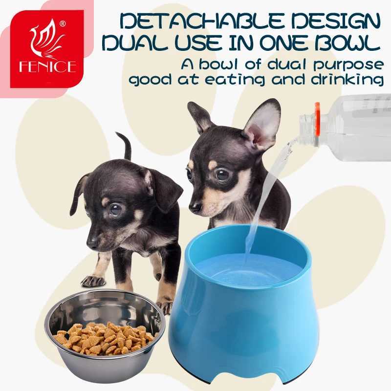 Fenice Pet Feeding Bowls Dog Food Water Feeder Stainless Steel Pet Drinking Dish Cat Puppy Supplies Small Dog Accessories C251009