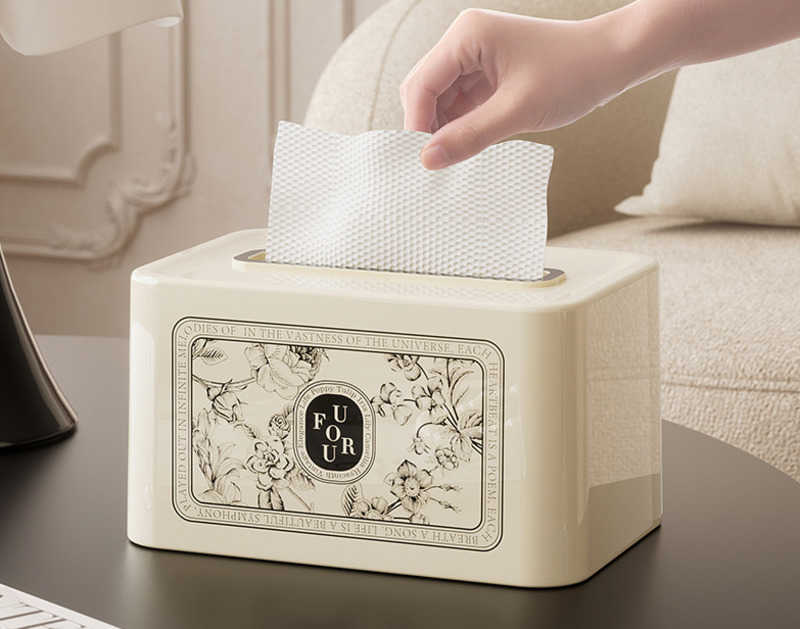 Desktop Tissue Box Home HighEnd Cream Style Living Room Bathroom Creative Cute Spring Tissue Box Plastic C251010