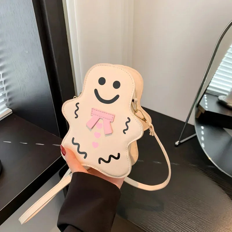 Gingerbread Man Shape Multi Color Internet Cartoon Personalized Creative Single Shoulder Cross Women Bag Trendy Girl Leisure 251009