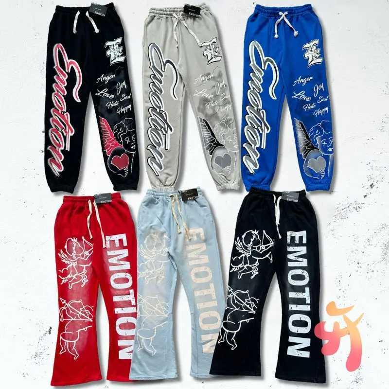 Winter Hiphop Strt Angel Love Graffiti Print Trousers MIXED EMOTION Pants Casual Men Women Cotton Drawstring Jogging Pants X251010