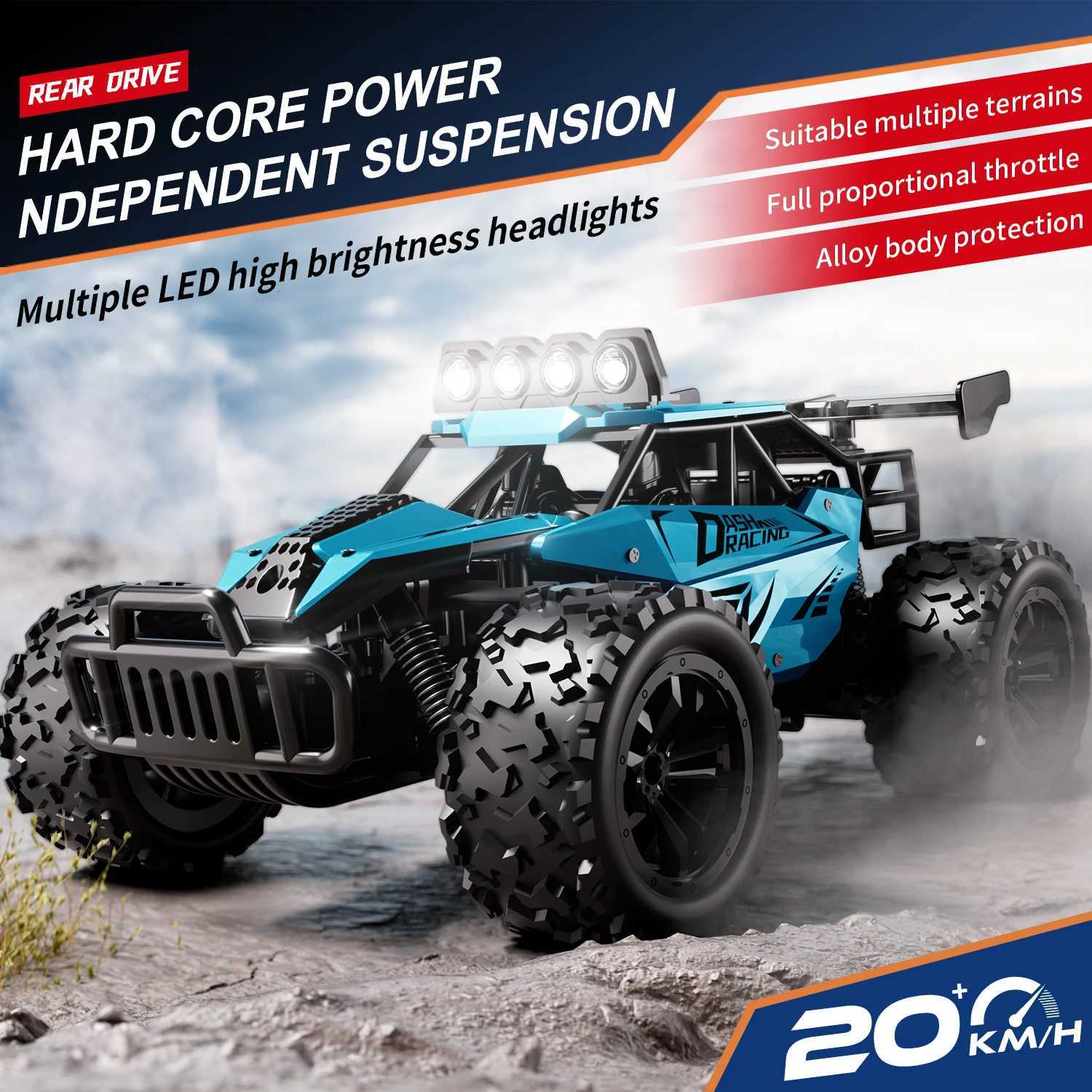 RC Car RC Drift Racing 116 Full Proportion Vehicle Off Road Alloy 24G Radio HighSpeed Trucks With LED Light Climbing Gift ToyT251010