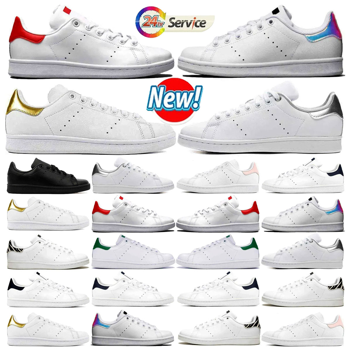 2025 Classic Stan Smith Designer Superstars Running Shoes for Mens Women Trainers Triple Black White Red Sier Green blue red gray outdoor Sports Jogging Sneakers