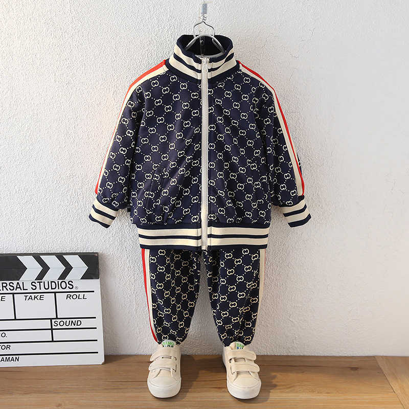 Childrens Clothing Boys Spring Outfit 2024 New Stylish Boys Stand Collar Clothes Childrens Spring and Autumn Casual TwoPiece Set C251010