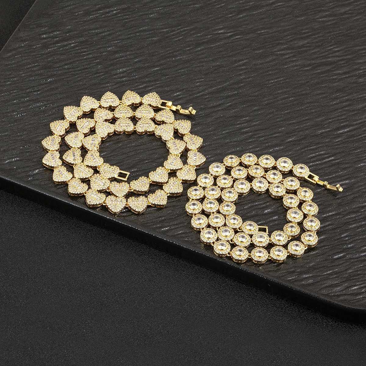 Nidin New Arrival Romantic HeartRound She Shiny Crystal Zircon Chain Necklace For Women Female Valentines Day Jewelry GiftsXJ251010