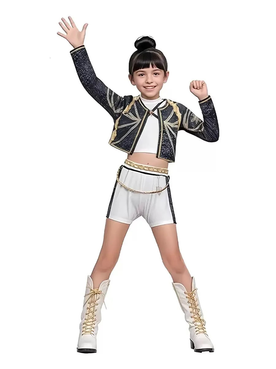 Kids Mira Rumi Zoey Stage Outfits Cosplay Black Costume Girls Uniform Halloween Party Role Playing Printed Fancy Dress Up Suits 251008