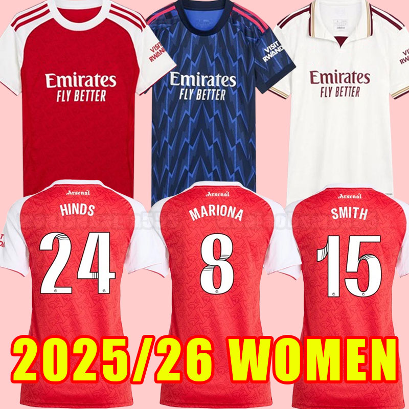 Arsenaa Women 25 26 SMITH ROWE PEPE SAKA soccer jerseys ODEGAARD THOMAS MARTINELLI TIERNEY 2025 2026 football shirt home away third Girl arsen