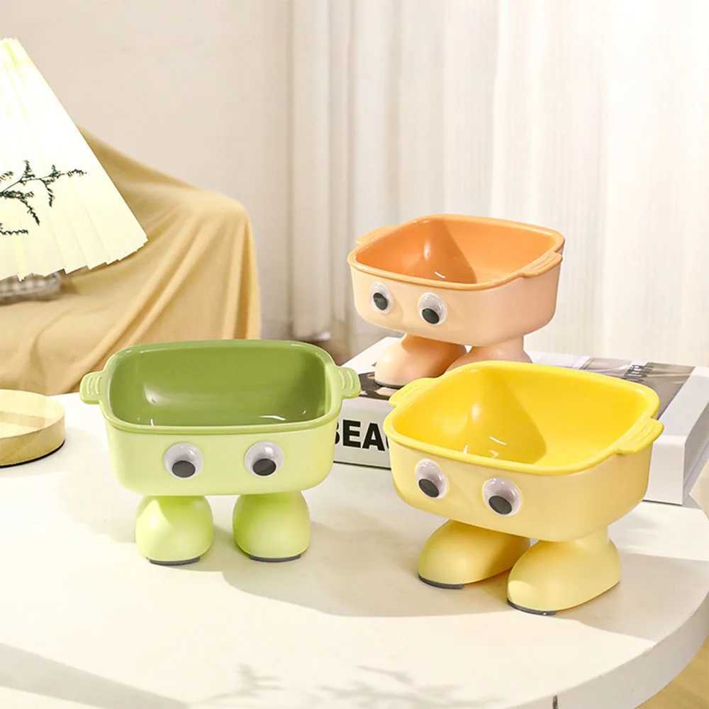 Cute BigEye Robot Elevated Cat Bowl NeckProtecting WaterFood Integrated Bowl AntiTip Feeding Bowl for CatsDogs C251009