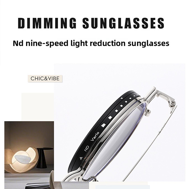 Magnetic ND9-speed rotating adjustable sunglasses with myopia polarized glasses and adjustable neutral density glasses