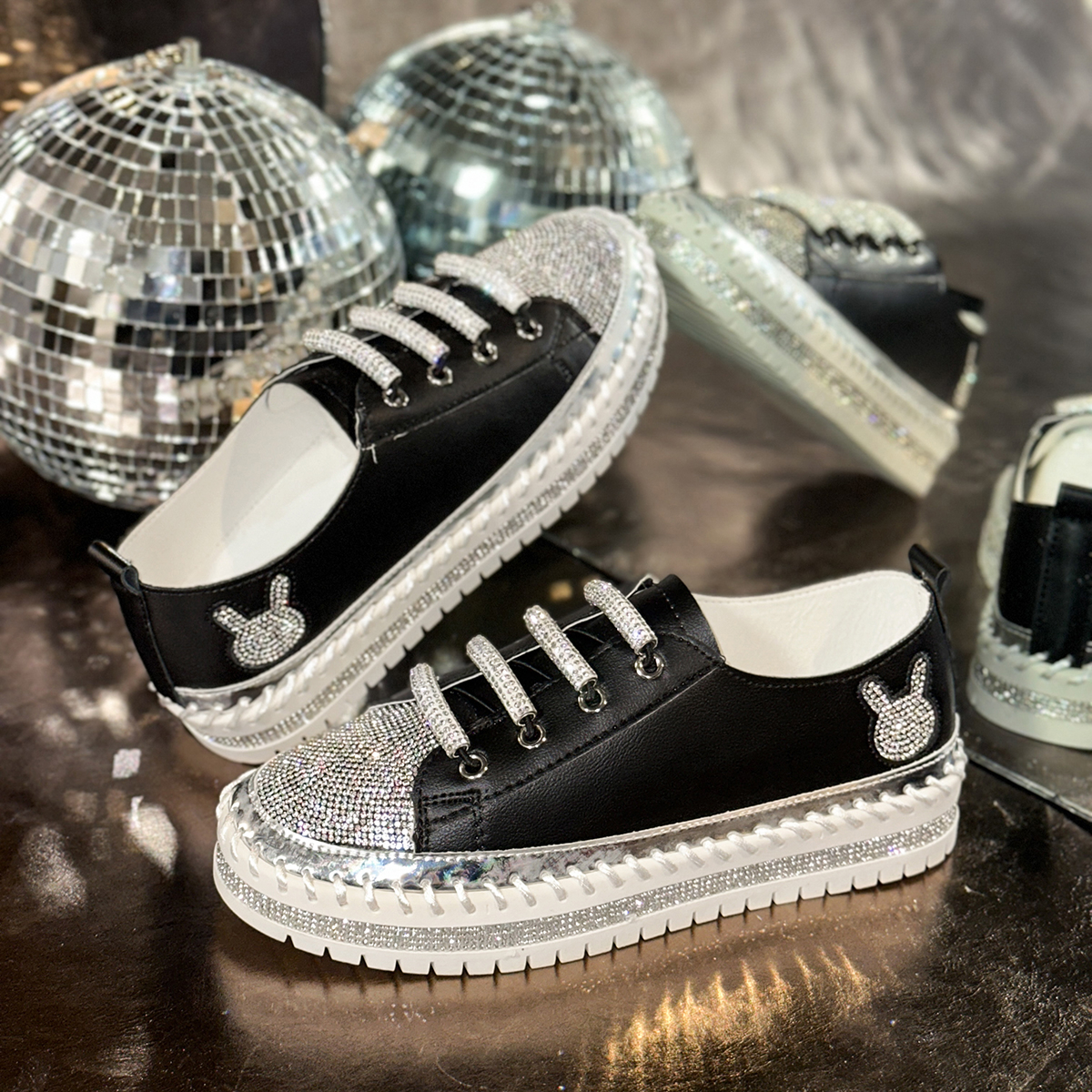 Fashion 3cm Luxury diamonds Platform Sneakers for Women Casual Non Slip Thick Sole Sports Shoes Woman Comfortable Casual Designer Sports Shoes Zapatos