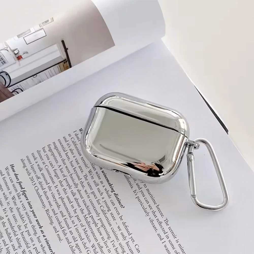 Electroplate Earphone Case For Airpods 1 2 3 Pro 2 Protective Cover For Airpods Pro Case Silver TPU With Keychain Box T251010