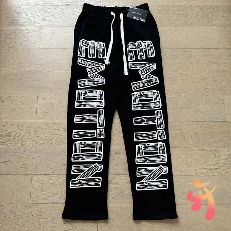 Winter Hiphop Strt Angel Love Graffiti Print Trousers MIXED EMOTION Pants Casual Men Women Cotton Drawstring Jogging Pants X251010