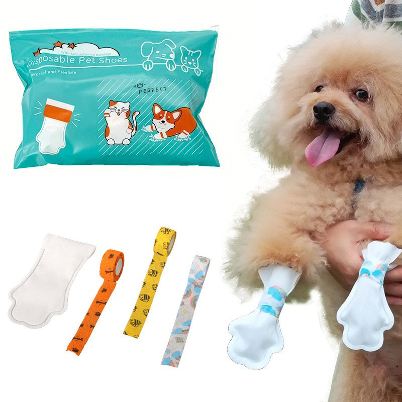 Dog Shoes Scratch-Proof Cat Boots for Outdoor Wear Dirt-Resistant & Scratch-Proof Pet Disposable Dog Shoe Covers in White