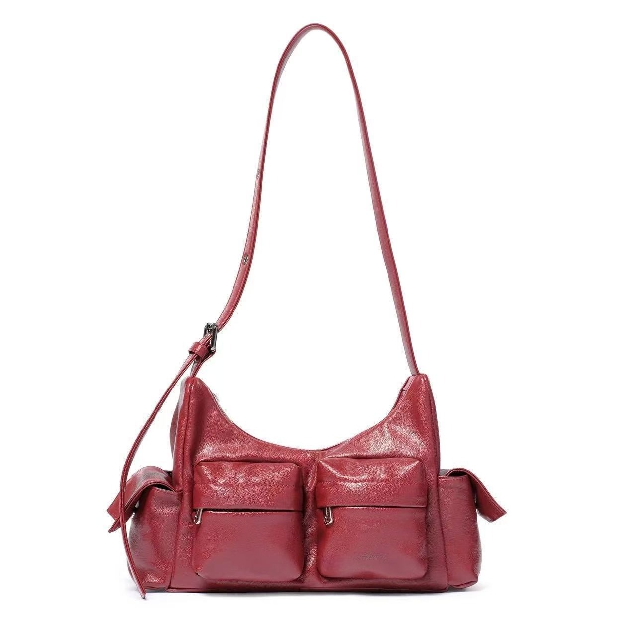 Ondoh Korean Samo fashion womens underarm motorcycle shoulder bag multi-pocket adjustable crossbody bagC250401