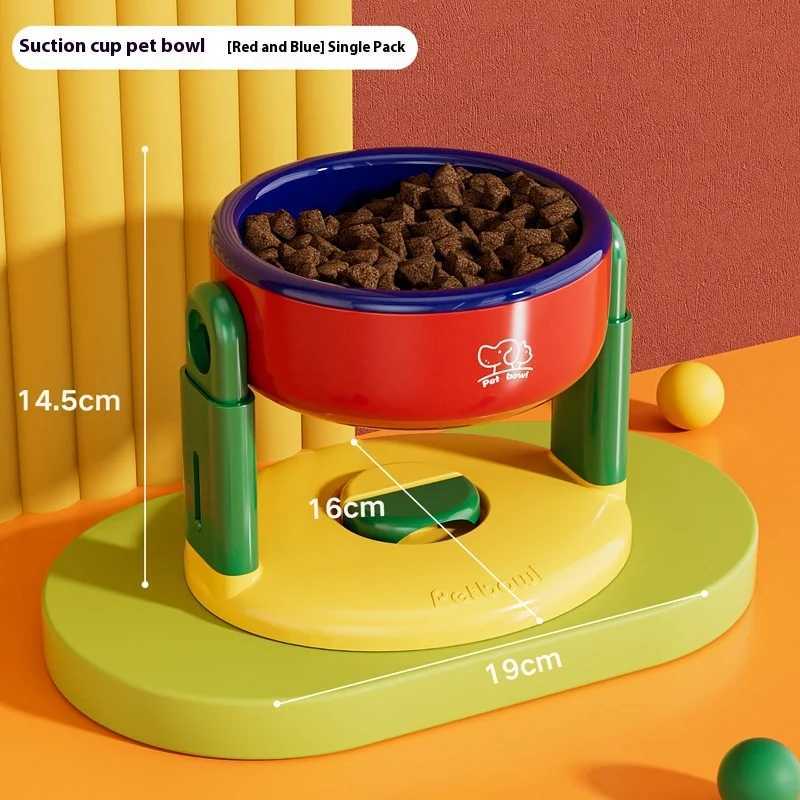 Adjustable Suction Cup Pet Bowl for Cats and Dogs Neck Protection Water Bowl Slanted High Leg Bowl AntiSpill C251009